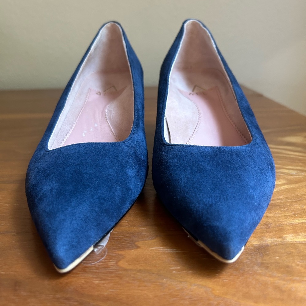 NWOT Ally Shoes Noble Suede Lower Block Heel | women’s size: 38.5 C | navy - Picture 6 of 15